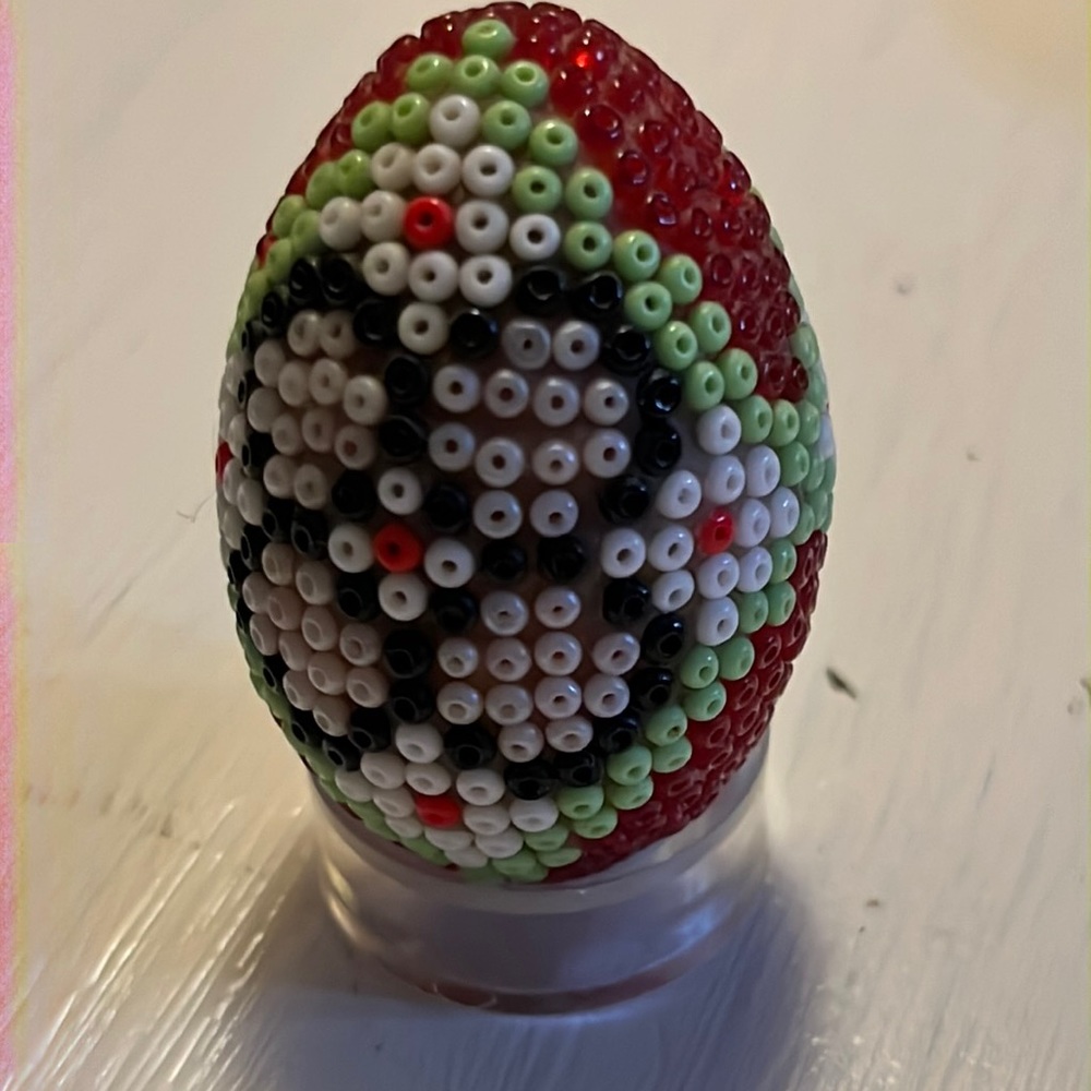 Small vintage beaded egg